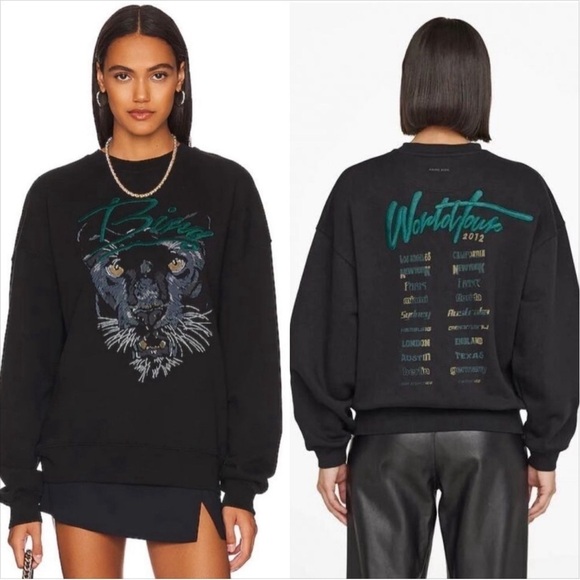 Anine Bing Tops - ANINE BING Kenny World Tour Panther Sweatshirt Pullover SZ S